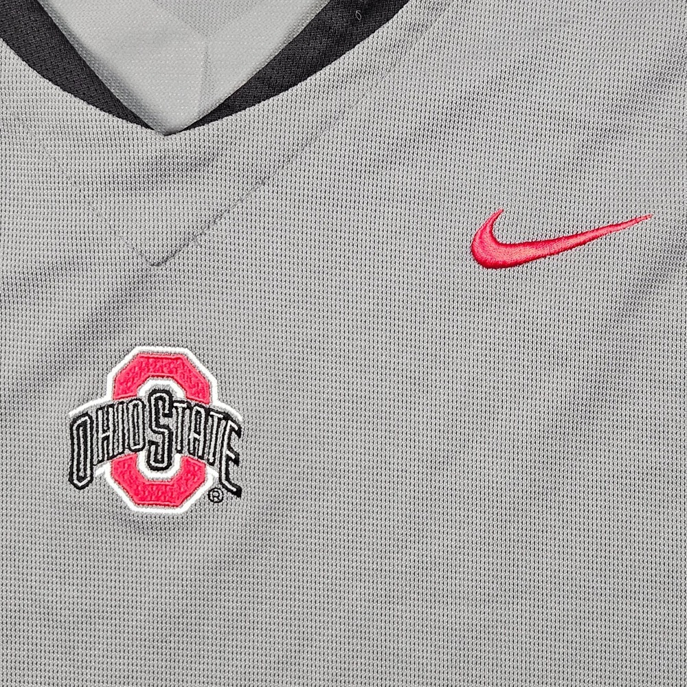 Vintage Nike Ohio State Buckeyes Basketball Jersey Mens XXL Gray Fit Dry Logos - Picture 4 of 13